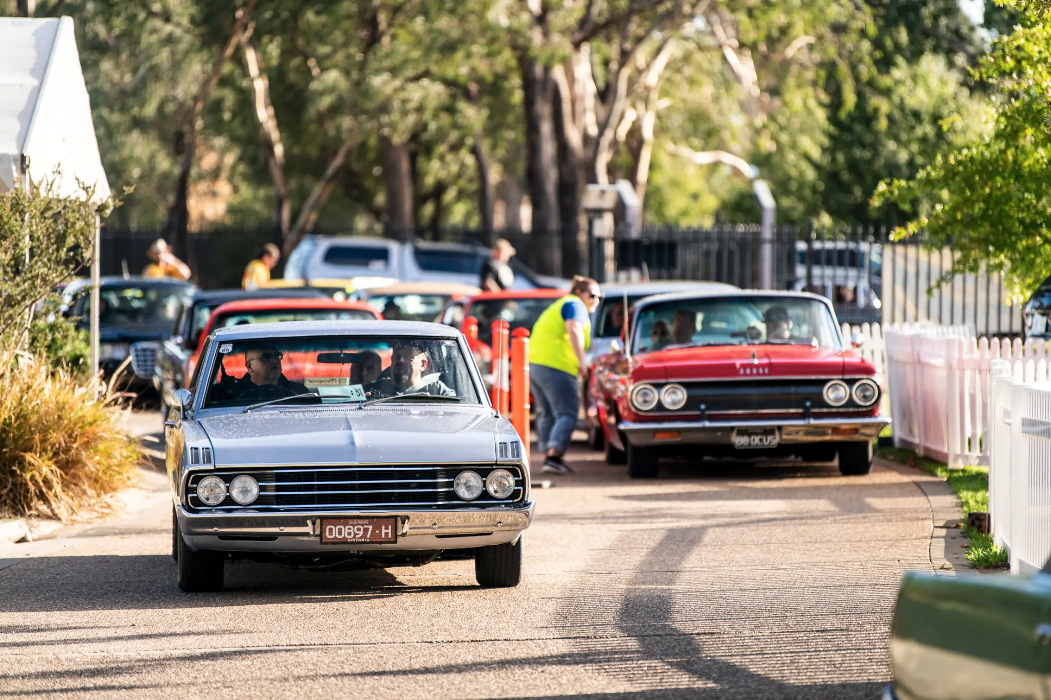 Classic Chrysler vehicles arriving at Chryslers on the Murray